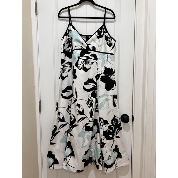 Jonathan Martin Dress Sz 16 Tropical Hawaii Sundress White Sleeveless Floral - Picture 1 of 9